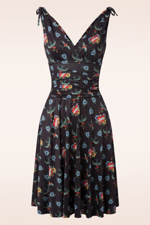 Grecian Tattoo Kleid in Schwarz