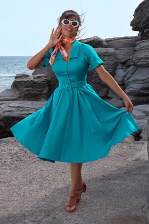 Heria Tiffany Swing-Kleid in Türkis