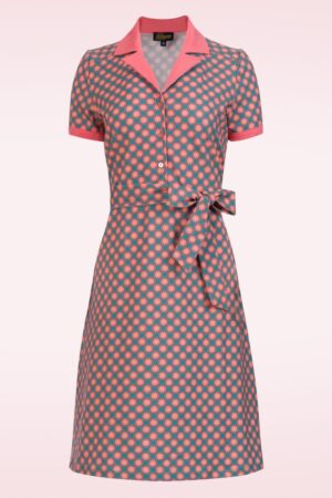 Monique Vintage Flower Kleid in Koralle.