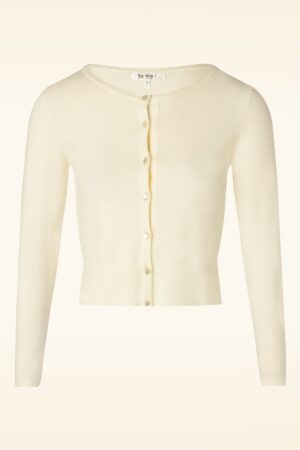 Nyla Kurzer Cardigan in Elfenbein