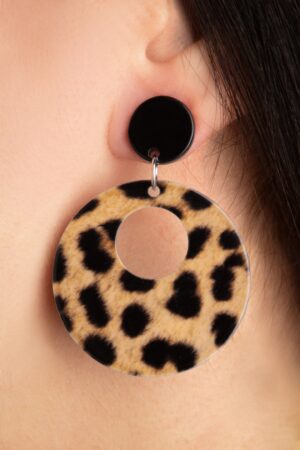 Schöne Creolen in Leopard