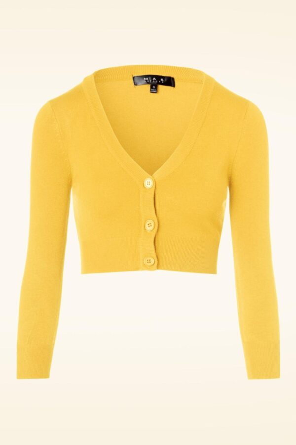 Shela Kurzer Cardigan in Puddinggelb