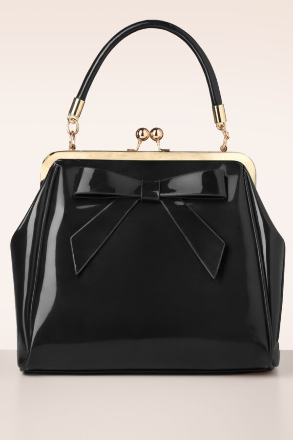 Amerikanische Vintage Lacktasche in Schwarz