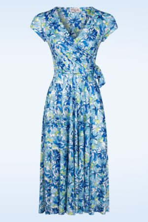 Andi Blumenschwingkleid in Blau