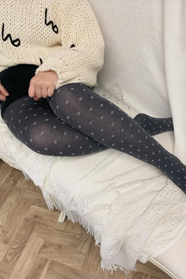 Bamboo Spot gestrickte Strumpfhose in Dunkelgrau