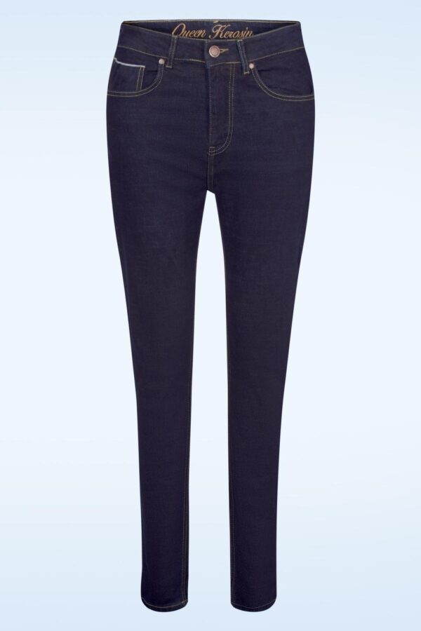 Betty Red Selvedge Skinny Jeans in Dunkelblau