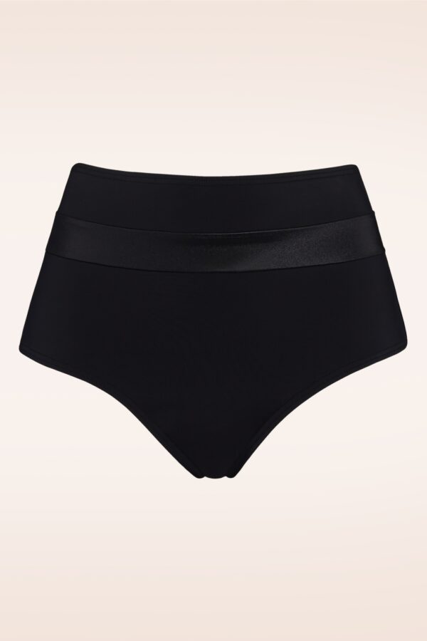 Cache Coeur Slips mit hoher Taille in Schwarz