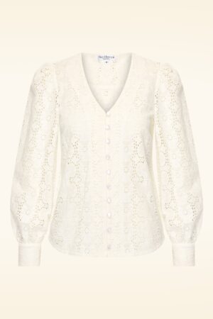 Celia Brodery Bluse in Weiß