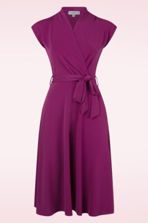 Cross Over Didier Crepe Kleid in Berry
