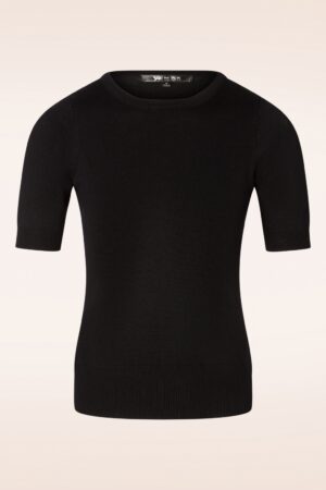Debbie Kurzarmpullover in Schwarz