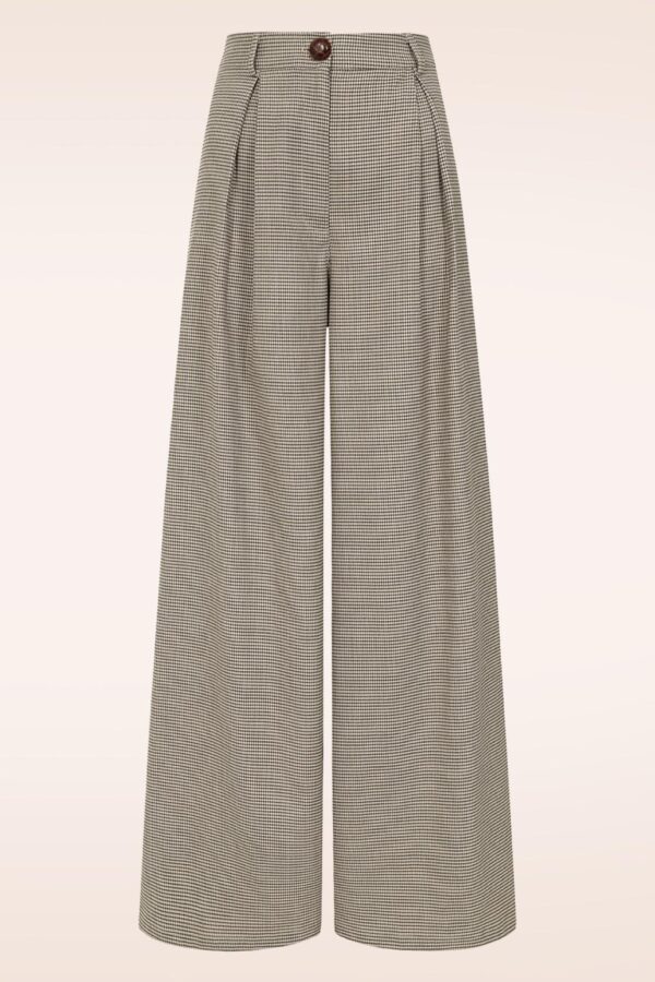 Eliza Hahnentritt Hose in Braun