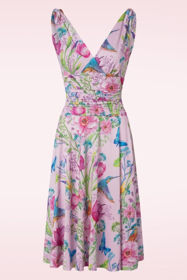 Grecian Floral Swing Kleid in hellem Rosa