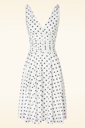 Grecian Polkadot Kleid in Weiß
