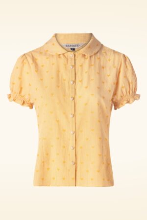 Heart On Her Sleeve Bluse in Gelb