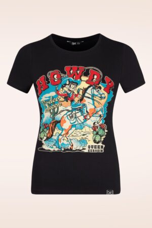 Howdy Cowgirl T-Shirt in Schwarz