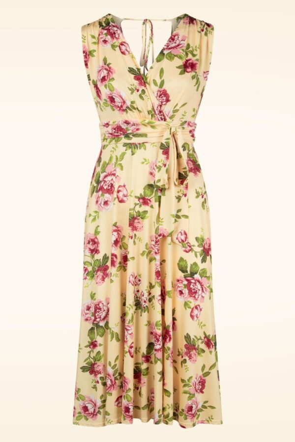 Jane Floral Swing Kleid in Soft Gelb