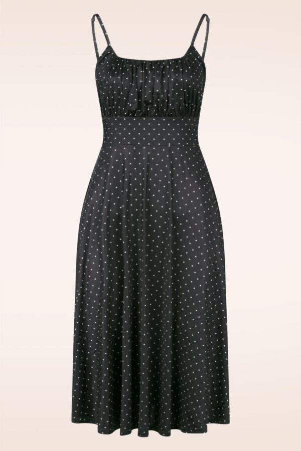 Jessie Polka Dot Swing Kleid in Schwarz
