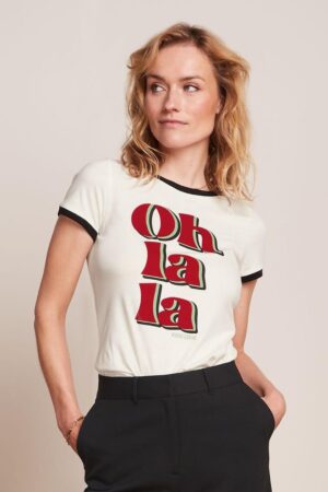 Logo Placement T-shirt in Creme