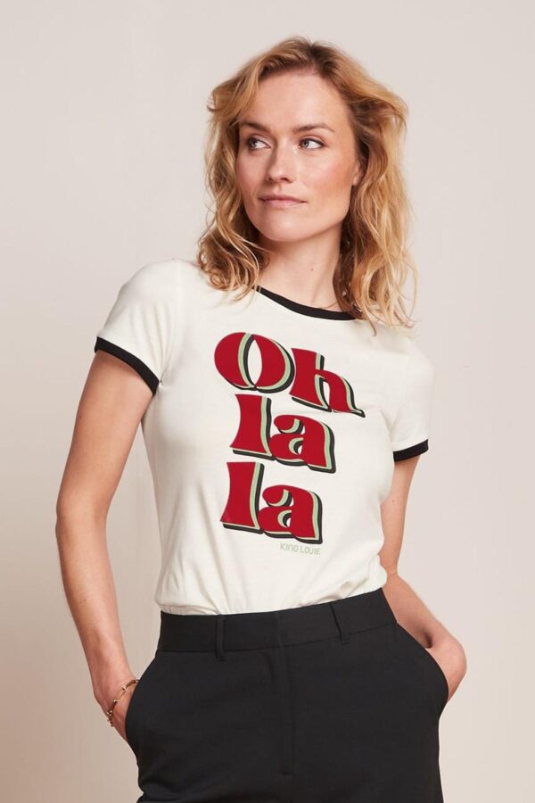 Logo Placement T-shirt in Creme