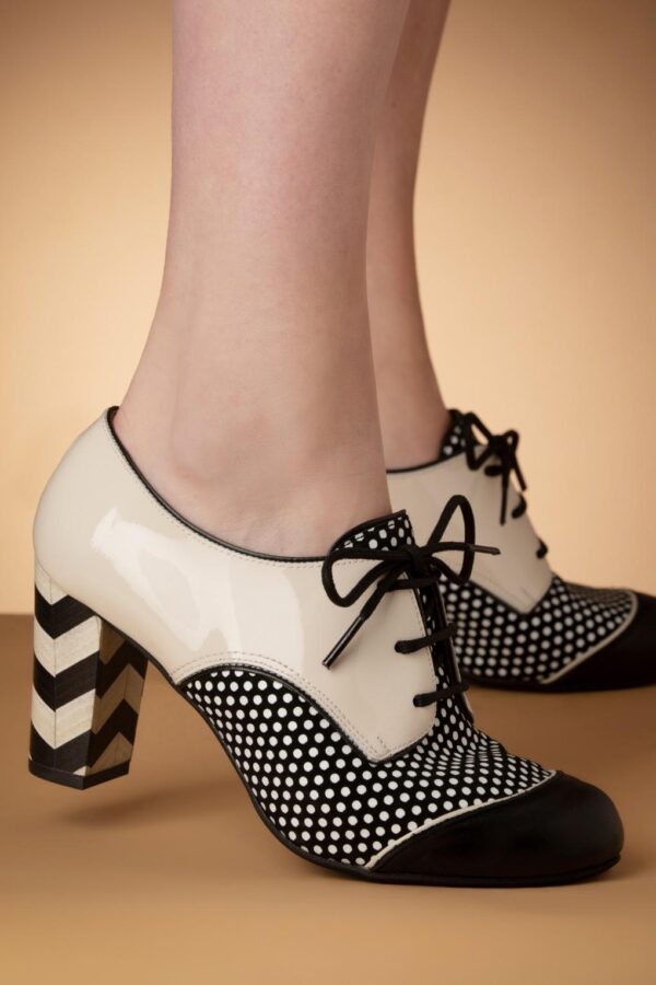 Madison Lederschuhe in Schwarz und Cremeweiß