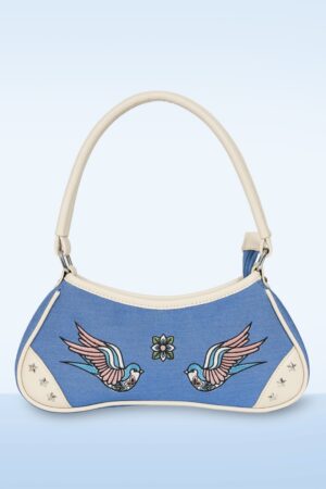 Marilou Swallow Handtasche in hellem Denimblau.