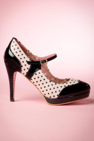 Mary Jane Pumps in Schwarz und Nude