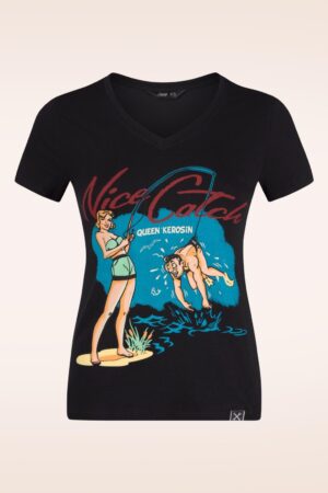 Nice Catch T-Shirt in Schwarz