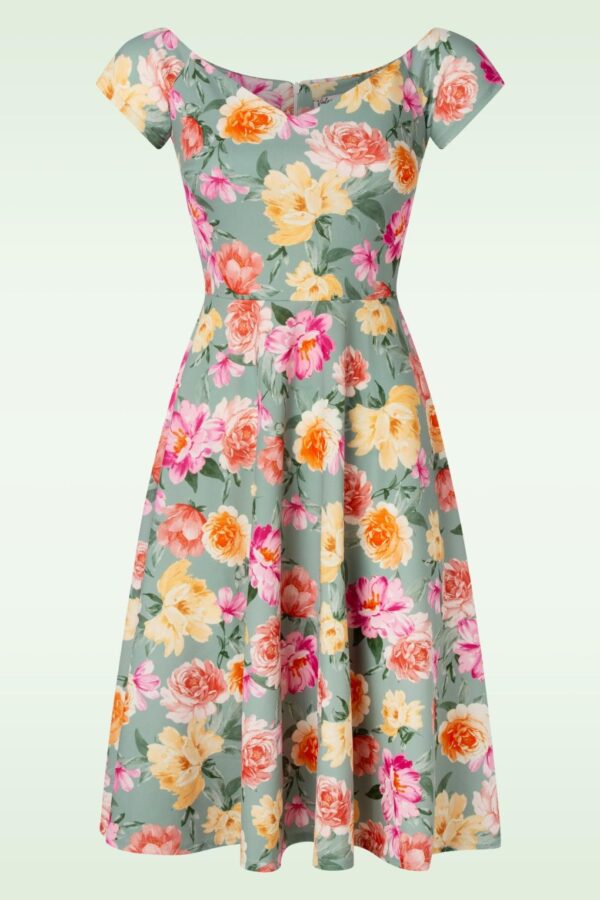 Nora Floral Swing Kleid in Salbei