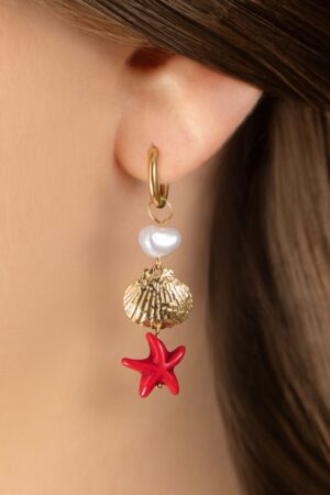 Ocean Treasures Ohrringe in Gold und Rot