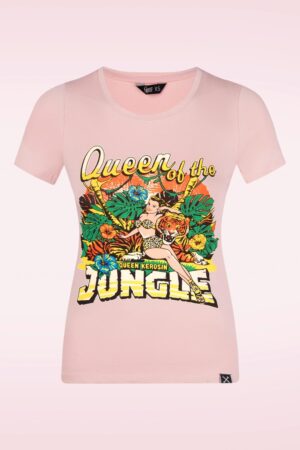 Queen of the Jungle T-Shirt in Pfirsichrosa.