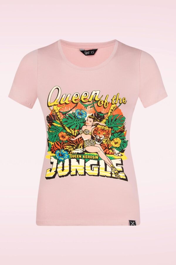Queen of the Jungle T-Shirt in Pfirsichrosa.