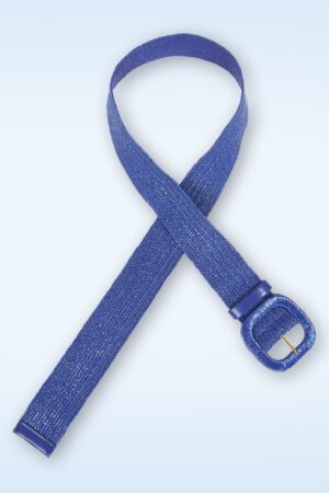Raffia Gürtel in Baja Blau