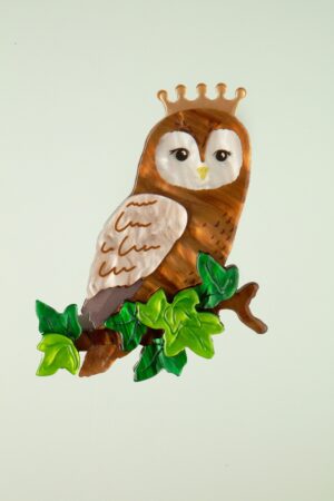 Regal Woodland Owl Brosche