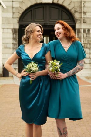 Sadie Swing Kleid in Blaugrün