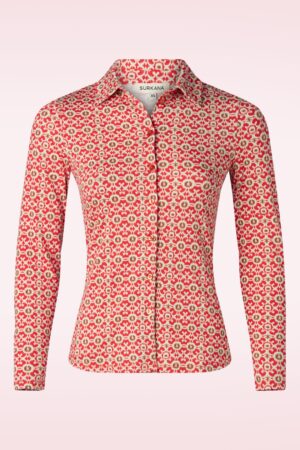 Sara Graphic Bluse in Rot