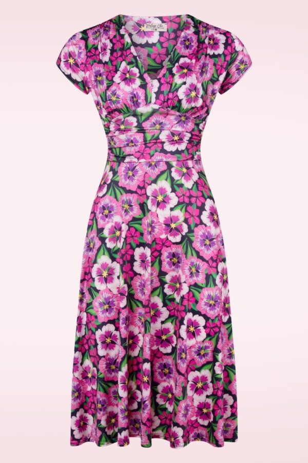 Sarah Floral Swing Kleid in Lila
