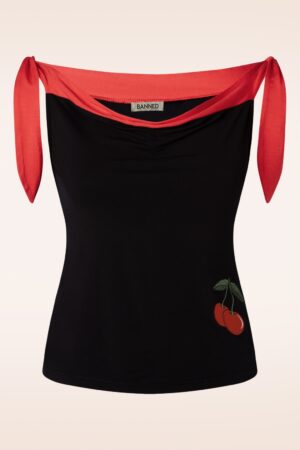 Süßes Sommertop in Schwarz und Rot