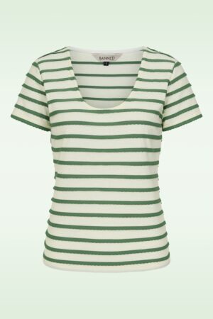 Summer Ethel Top In Creme und Grün