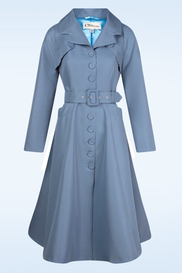 Topvintage exclusive ~ Anais May wasserabweisender Mantel in Dusty Blau