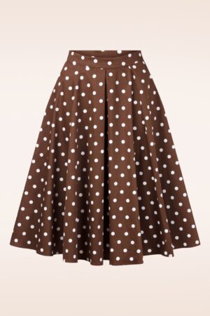 Topvintage exclusive ~ Andrea Polka Dot Swing Rock in Braun
