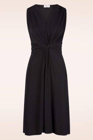 Umi Knoten Swing Kleid in Schwarz