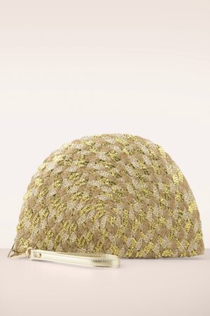 Venus gewebte Clutch in Beige und Gold