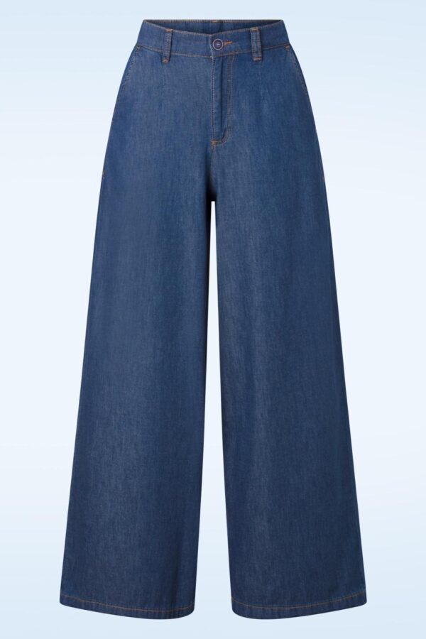 Zuri Wide Leg Jeans in Mittelblau