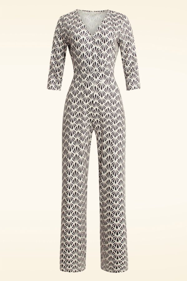 Adeline Jumpsuit in Off White und Schwarz