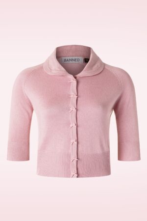 April Kurzarm Strickjacke in Blush