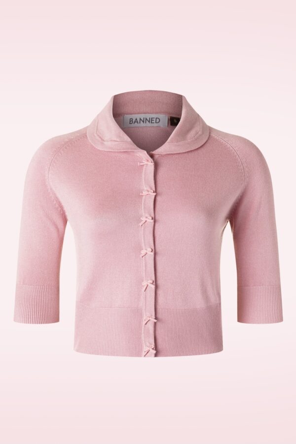 April Kurzarm Strickjacke in Blush
