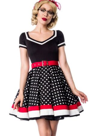 BELSIRA A-Linien-Kleid 50er Jahre Pin Up Rockabilly Kleid Jersey Retrokleid Minikleid