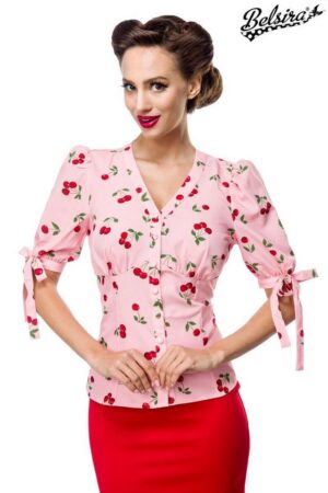 BELSIRA Hemdbluse Belsira - Bluse mit Kirschenmuster - (M,S,XL,2XL)