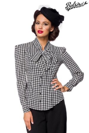 BELSIRA Hemdbluse Belsira - Vintage-Schluppenbluse - (L,M,S,XL,2XL)