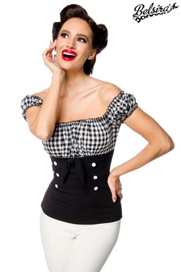 BELSIRA Mesh-Top Belsira Schulterfreies Oberteil - (2XL,3XL,4XL,L)